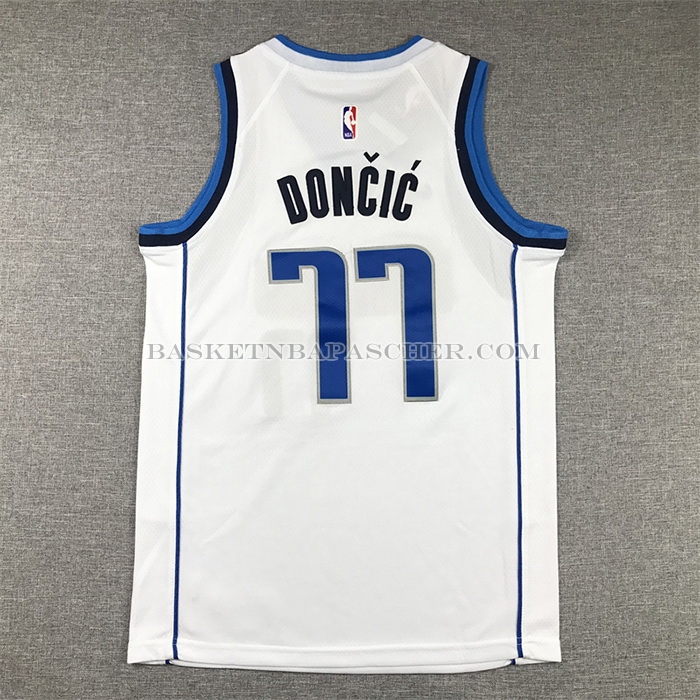 Maillot Enfant Dallas Mavericks Luka Doncic NO 77 Association 2021 Blanc